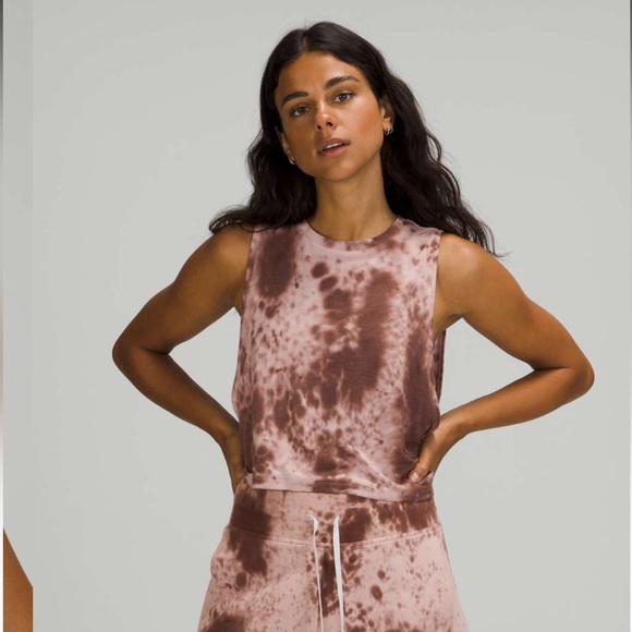 Lululemon Cut Back Crop Tank Top Marble Dye Silky French Press - Picture 9 of 10